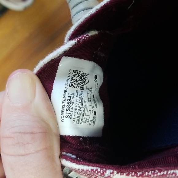 Women's Sperry Crest Vibe Canvas Sneaker red and white size 8.5 - Picture 3 of 7